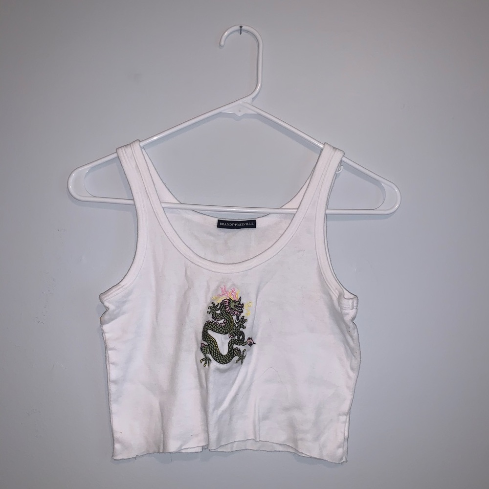 White Brandy Tank w/ Dragon